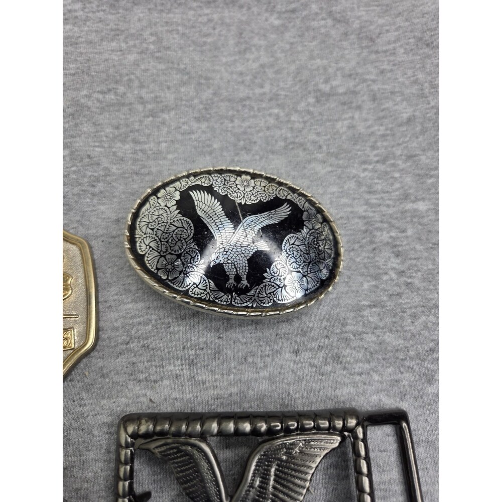 Lot of 4 American Eagle Liberty Alpaca Mexico Sturdy Belt Buckles - Picture 6 of 12